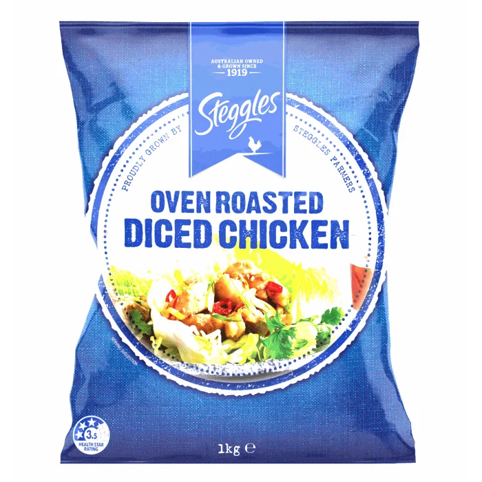 Steggles (55975) Oven Roasted Diced S/Less Chicken 1kg