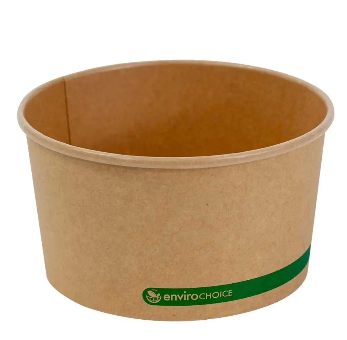 Round Salad Container (EC-PLC24N) PLA Lined Kraft 24oz - 300pcs