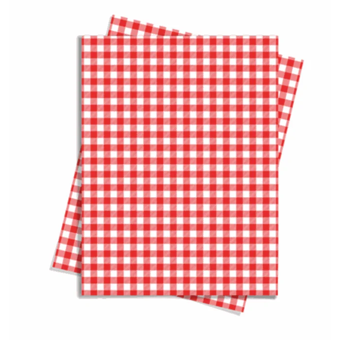 Prowrap (PRW-GP420R) Greaseproof Gingham Red 34gsm 380x330mm - 800pcs