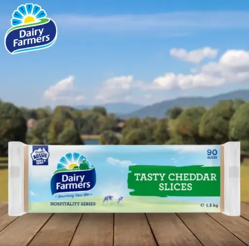 Dairy Farmer's Tasty Cheddar Slices (90's) 8x1.5kg