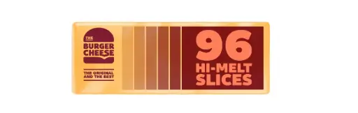 The Burger Cheese 96's Hi-Melt Burger Slices 4x2.27kg